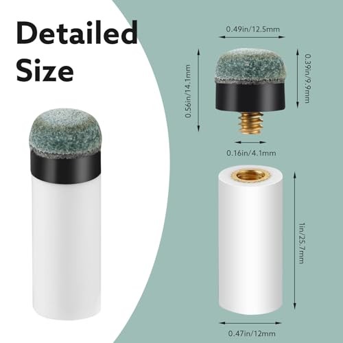 20 Sets Billiard Cues Tips Replacement Kit with White Pool Cue Stick