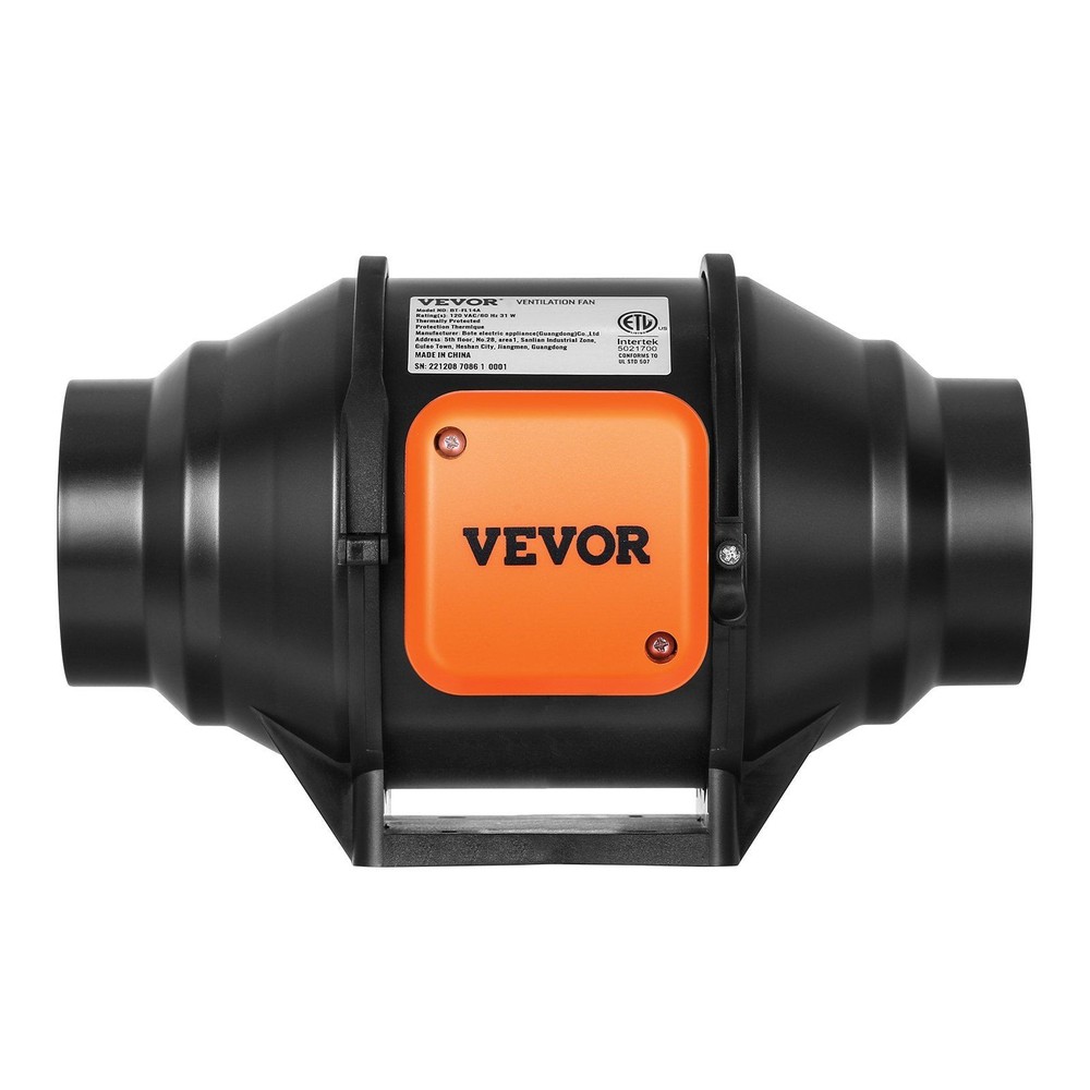 4in 200CFM Sturdy Inline Blower with Durable Mounting Straps Included