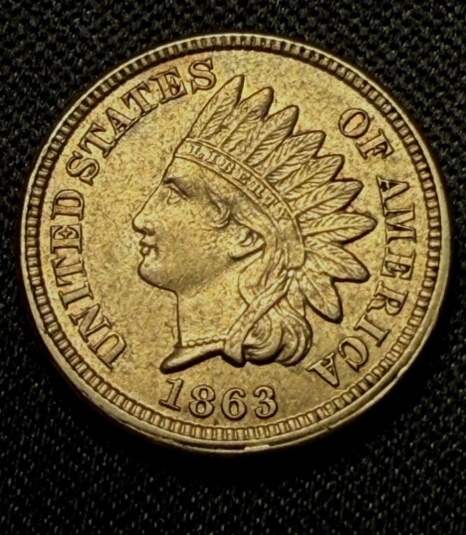 1863 Indian Head Cent Choice uncirculated superb strike