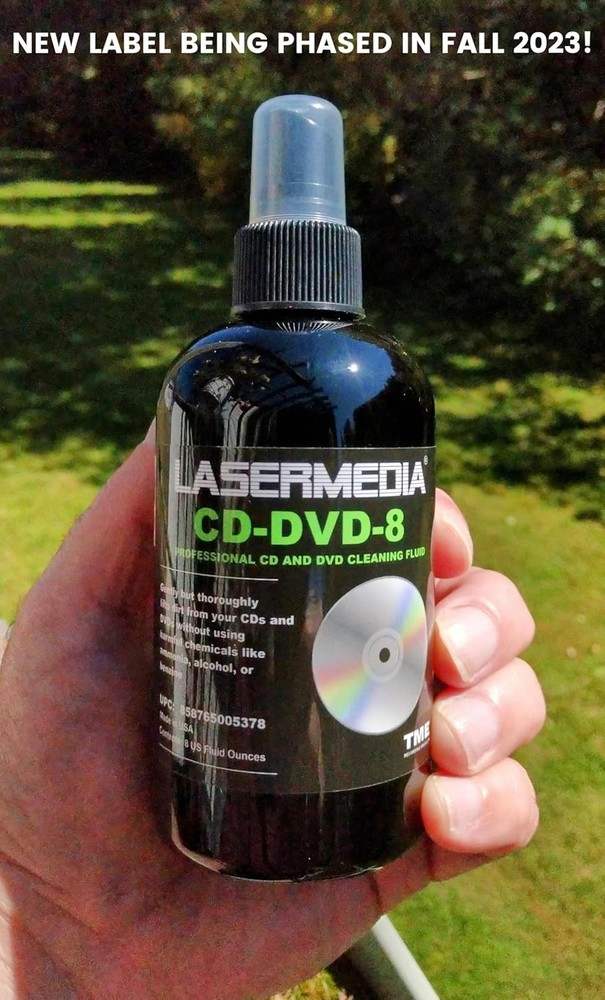CD DVD Cleaning Solution Fluid (Not a Scratch Remover) 8 Ounce (237 ML)...