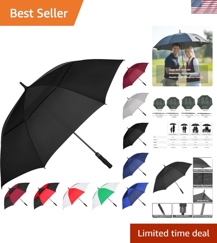 Extra Large Golf Umbrella, 54/62/68/72 Inch Automatic Open, Oversize Double Cano