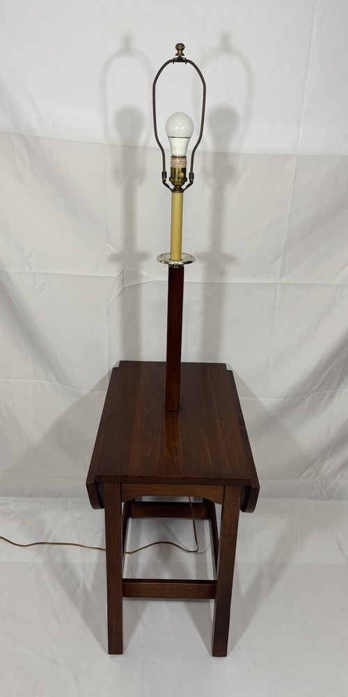 Vintage Ethan Allen Craftsman Solid Pine Wood Drop Leaf Lamp Table