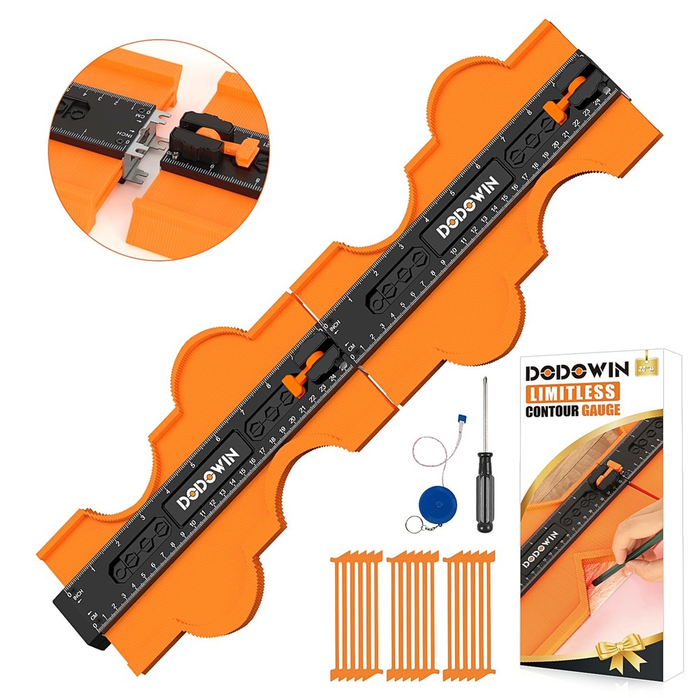 Connectable Contour Gauge with Lock, 20 Inch Profile Duplicator Tool for Tile...