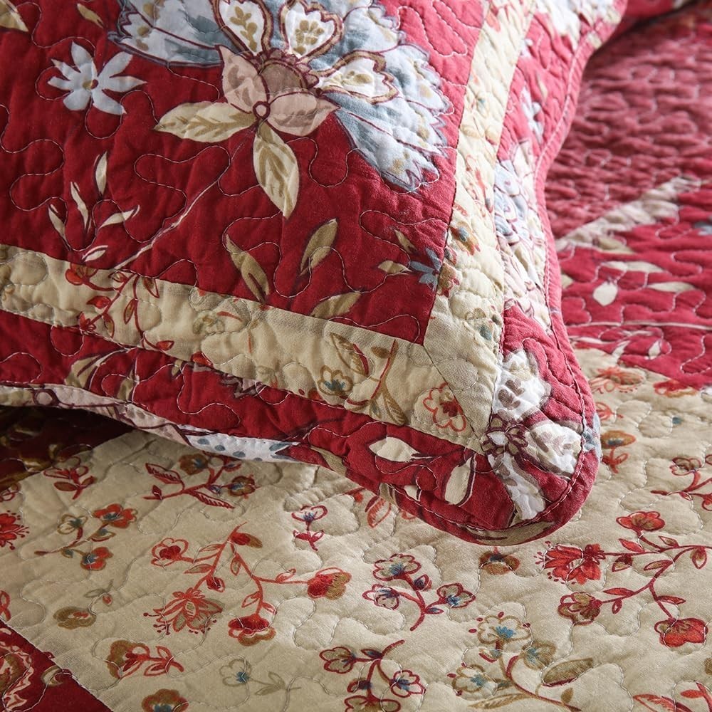 Cotton Bedspread Quilt Bedding Sets 3 Pieces Reversible Coverlet Sets Comforters