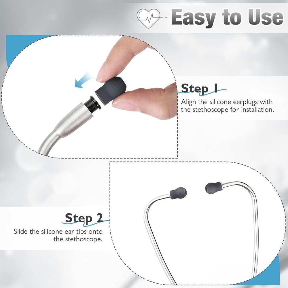 Digital Stethoscope Ear Tips Silicone 12pcs Reco EKO CORE 500 Echo S Replacement