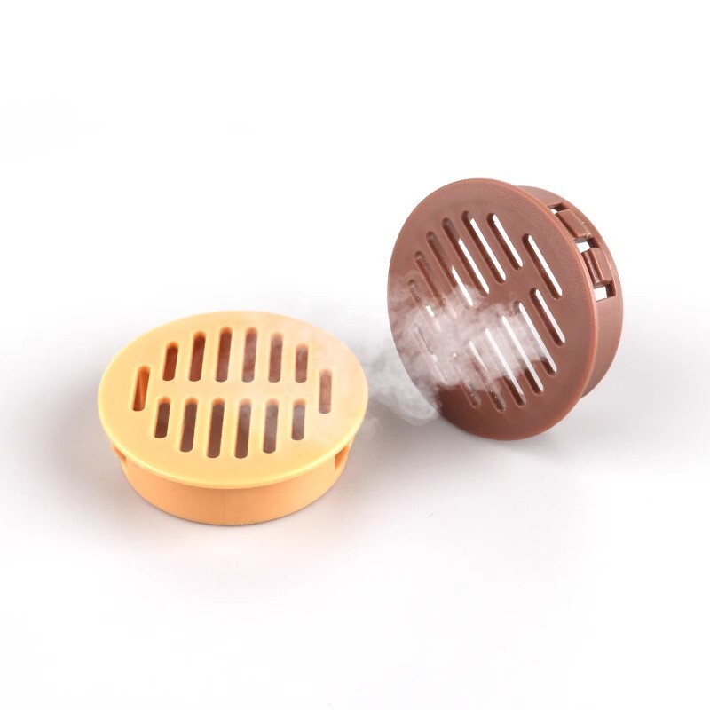 10Pcs Round Soffit Vents , Plastic 35mm Soffit Vent Cover Brown