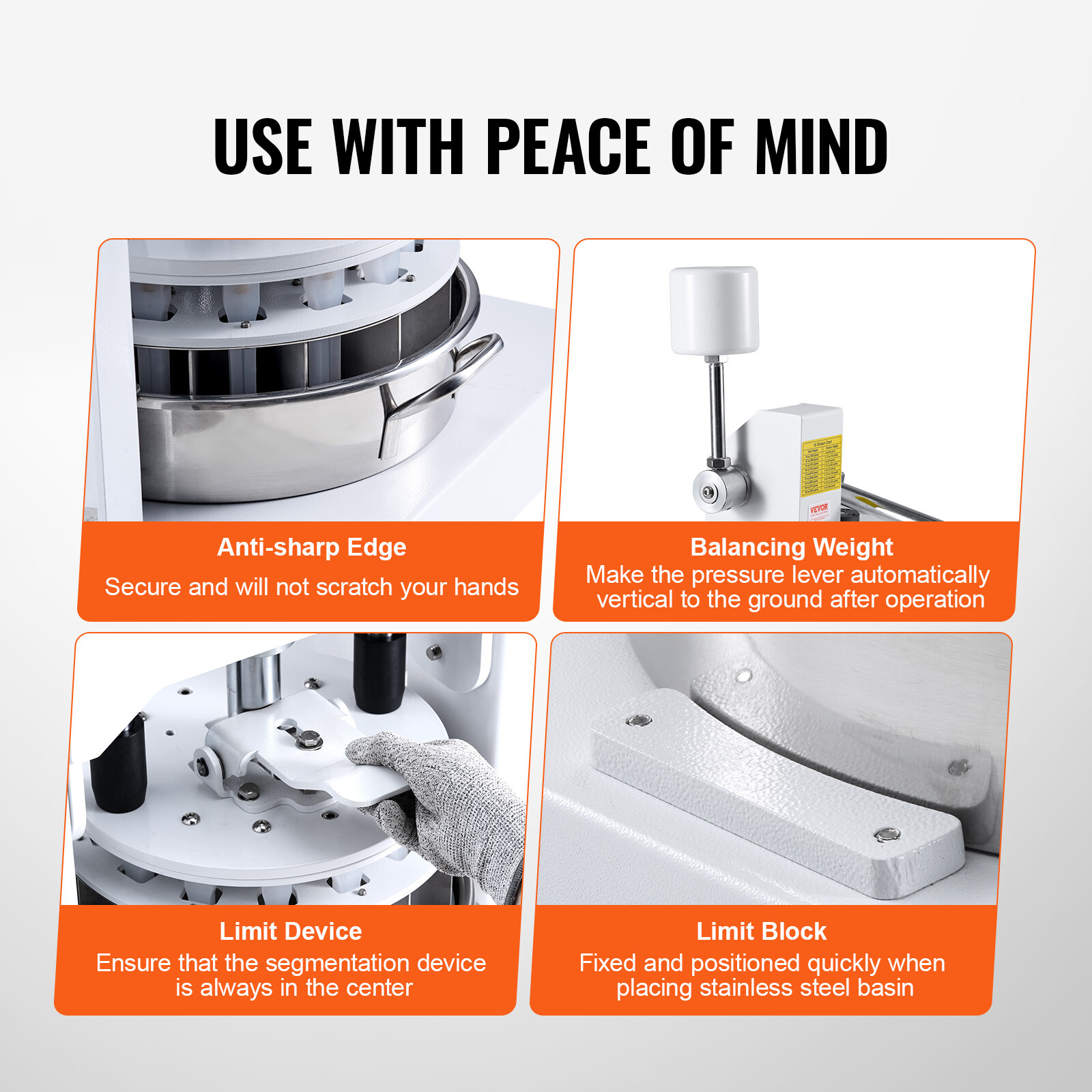 VEVOR Manual Dough Divider 10PCS Hand Press Dough Cutter Bread Maker for Bakery