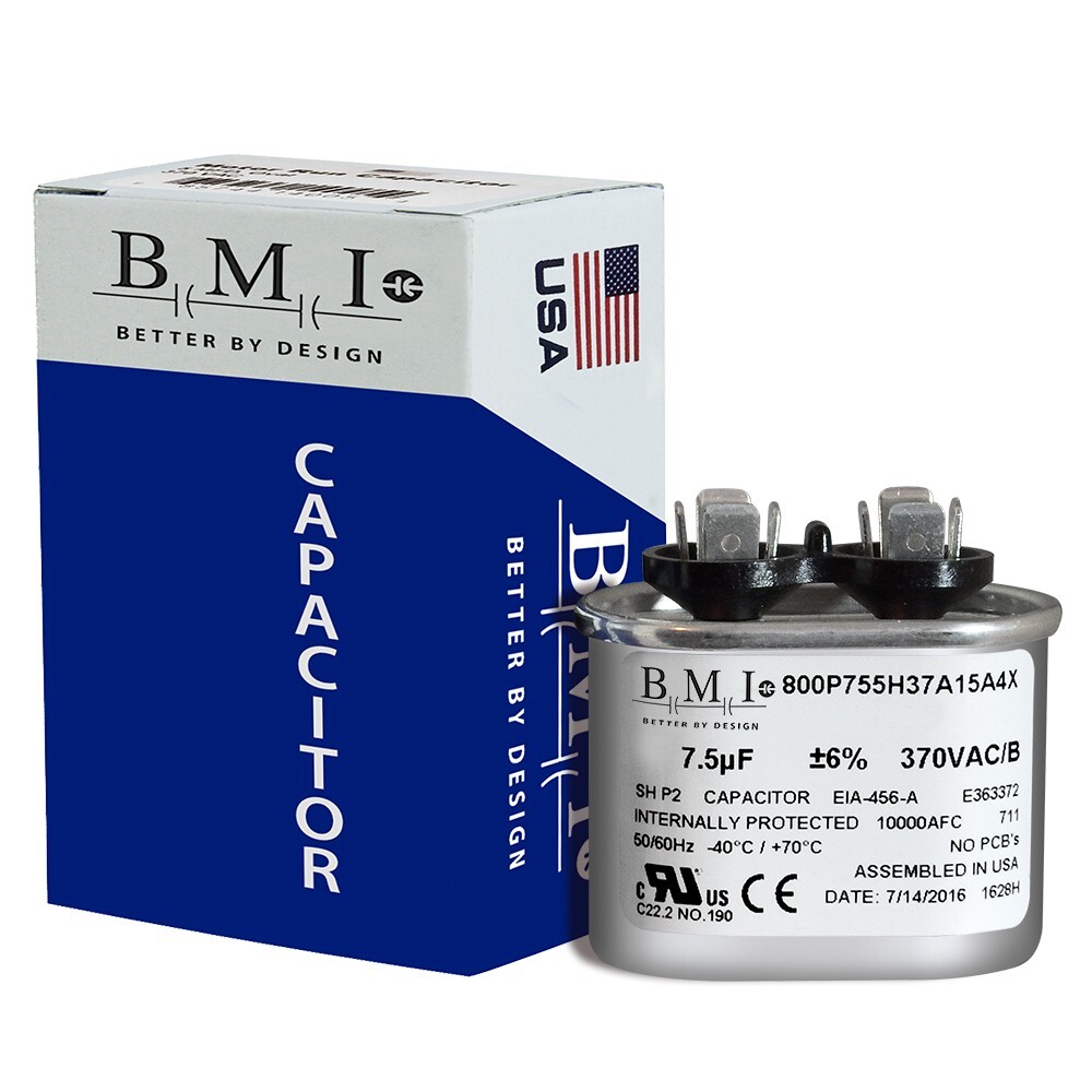 USA Capacitor Oval Run 7.5 uf mfd 370 Volts for HVAC Motors