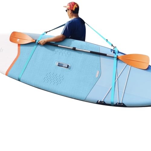 Paddle Board Carry Strap, Adjustable Heavy-Duty SUP Carrying Support Blue