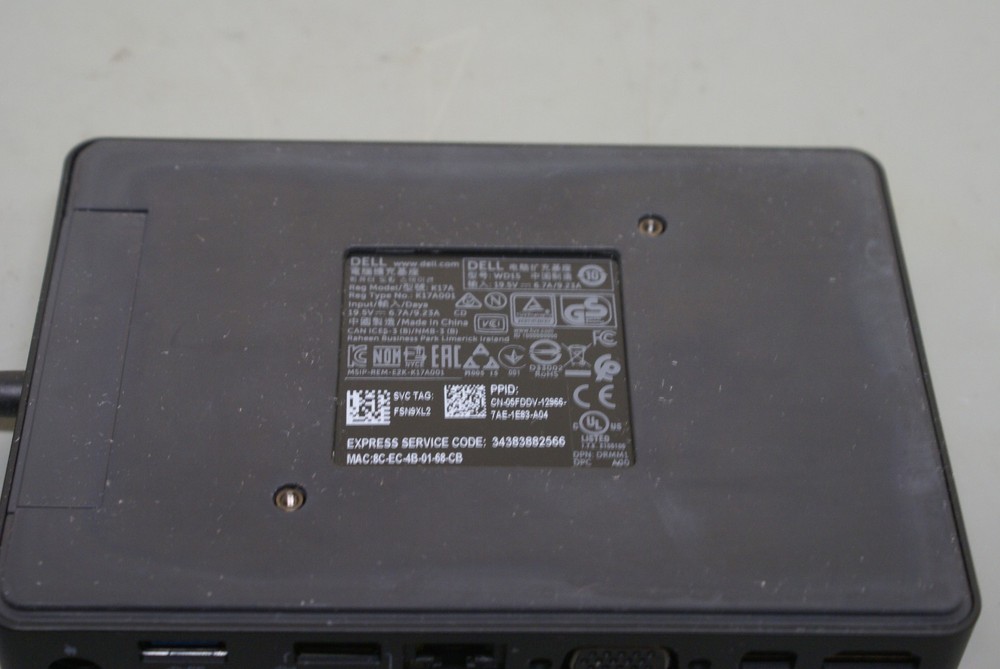 Dell WD15 K17A USB-C Docking Station 1D