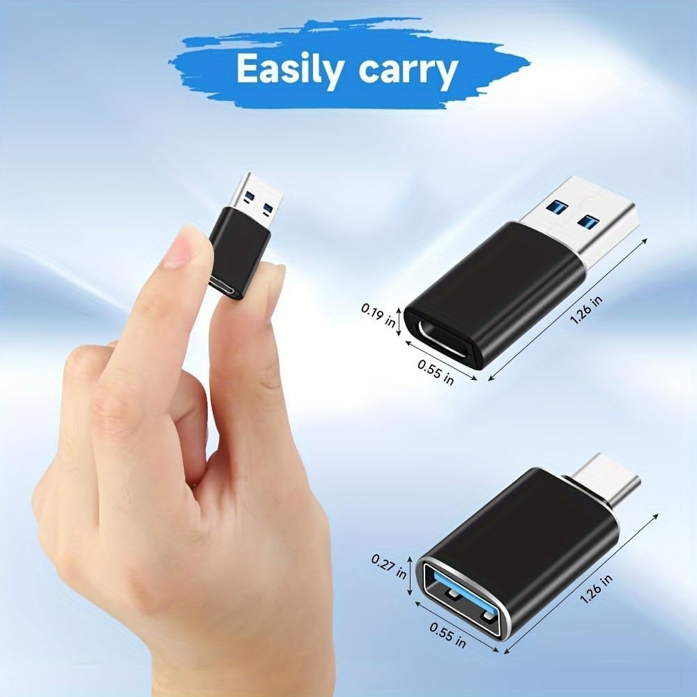 4 Pack OTG Adapter (2 Pack C to A & 2 Pack A to C)