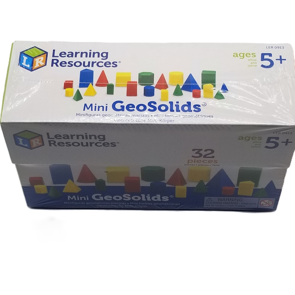 Learning Resources Mini GeoSolids 32pc Set LER0913 Ages 5+ Math Manipulatives