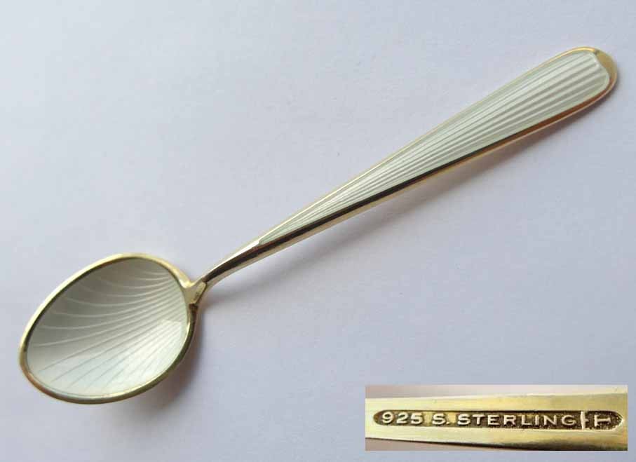 Spoon, Enamel, STERLING Silver 925 S G425