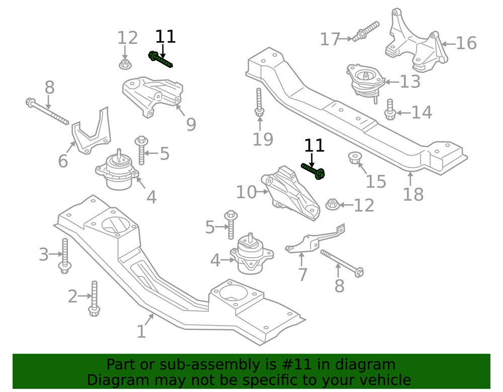Genuine Ford Upper Support Bolt W715881S439