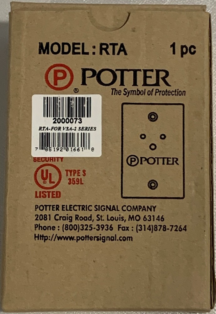 Potter RTA Remote Test Annunciator