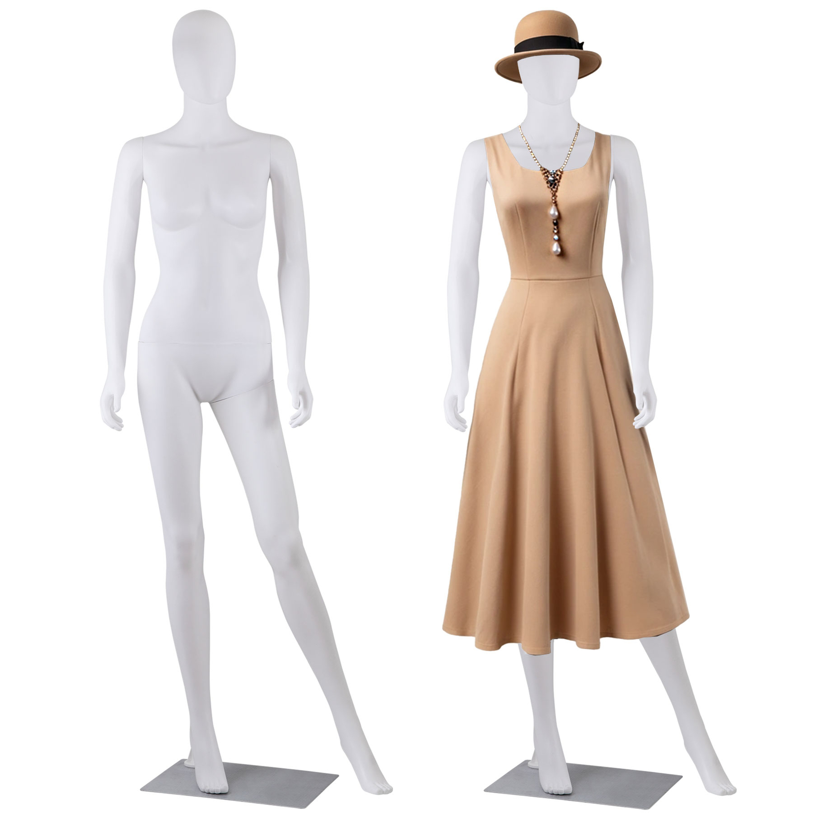 Female Mannequin Full Body Dress Form Adjustable 70" Realistic Detachable White