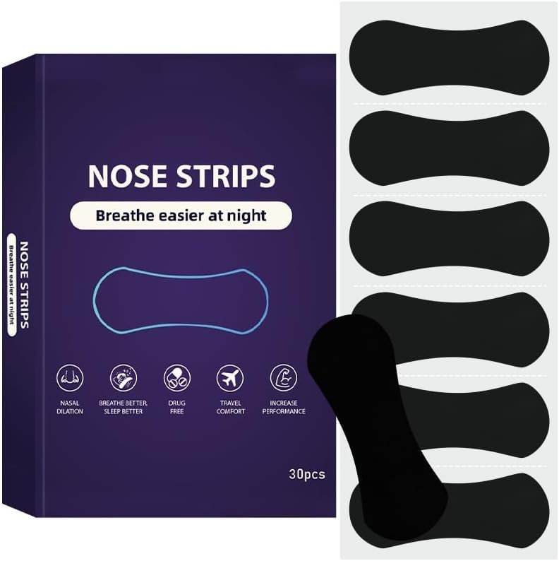 Sweat-Resistant Nasal Strips - Breathe Better & Reduce Snoring - 30 Count