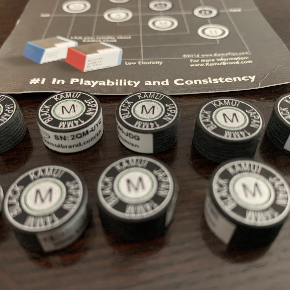 KAMUI Black MEDIUM Laminated Billiard CUE TIP - 1 pc