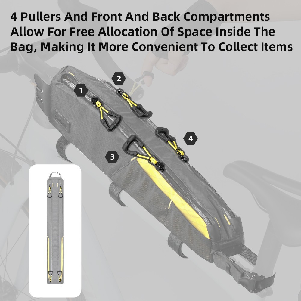 Rhinowalk BIke Large Top Tube Bag Water-Resistant Bikepack For MTB&Road Bike 1pc