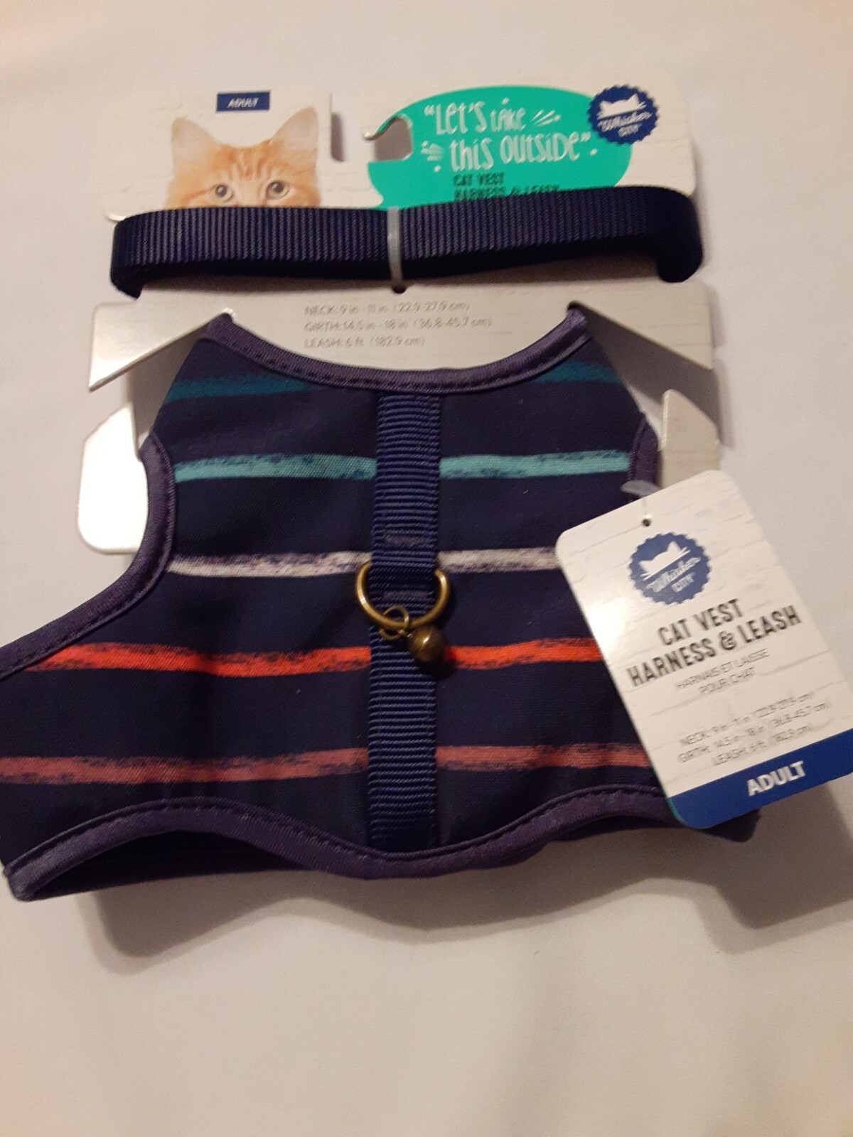 Whisker City Cat Kitten Vest Harness with Leash Set - Adult & Kitten Sizes