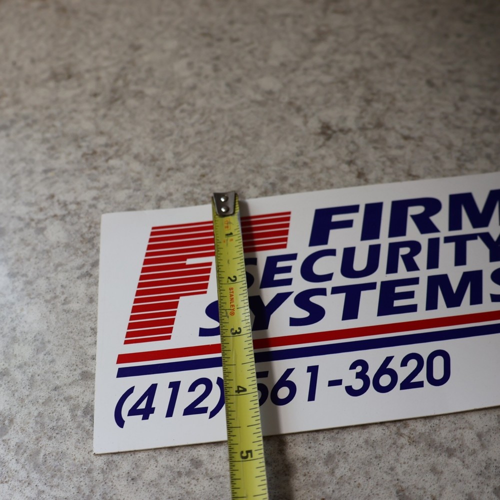 Vintage FIRM Security Systems Alarm Sticker