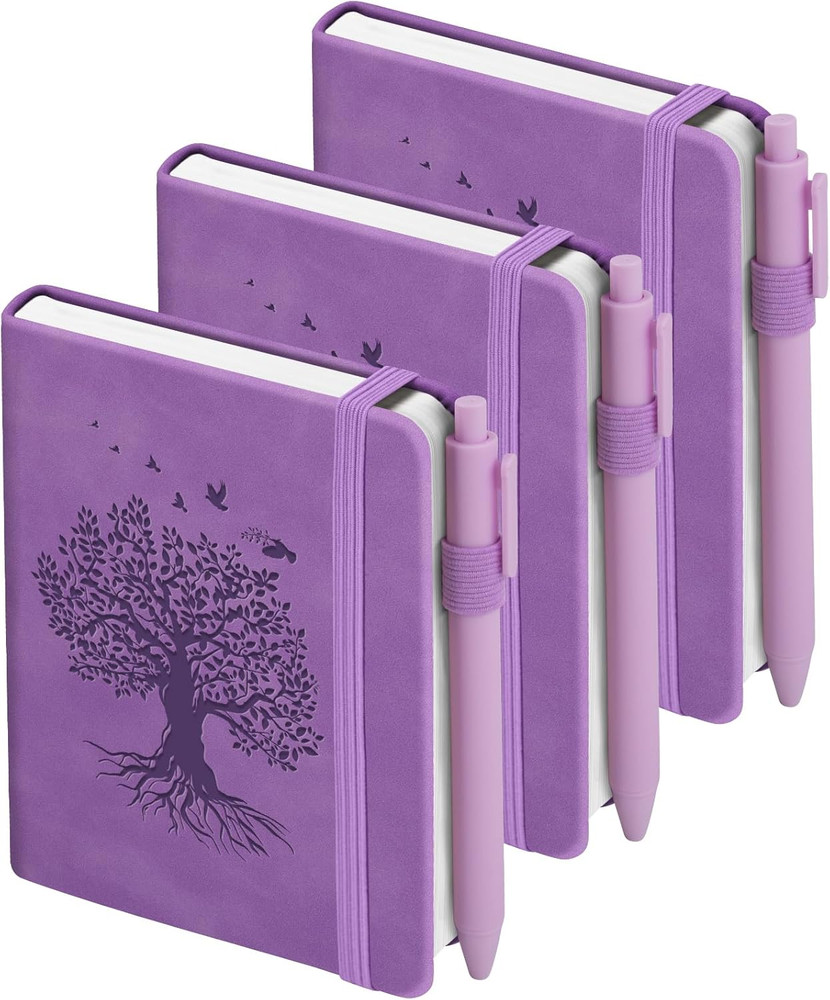 3 Pack Pocket Journaling Notebooks, A6 Small Notebook Total 360 Pages Journaling
