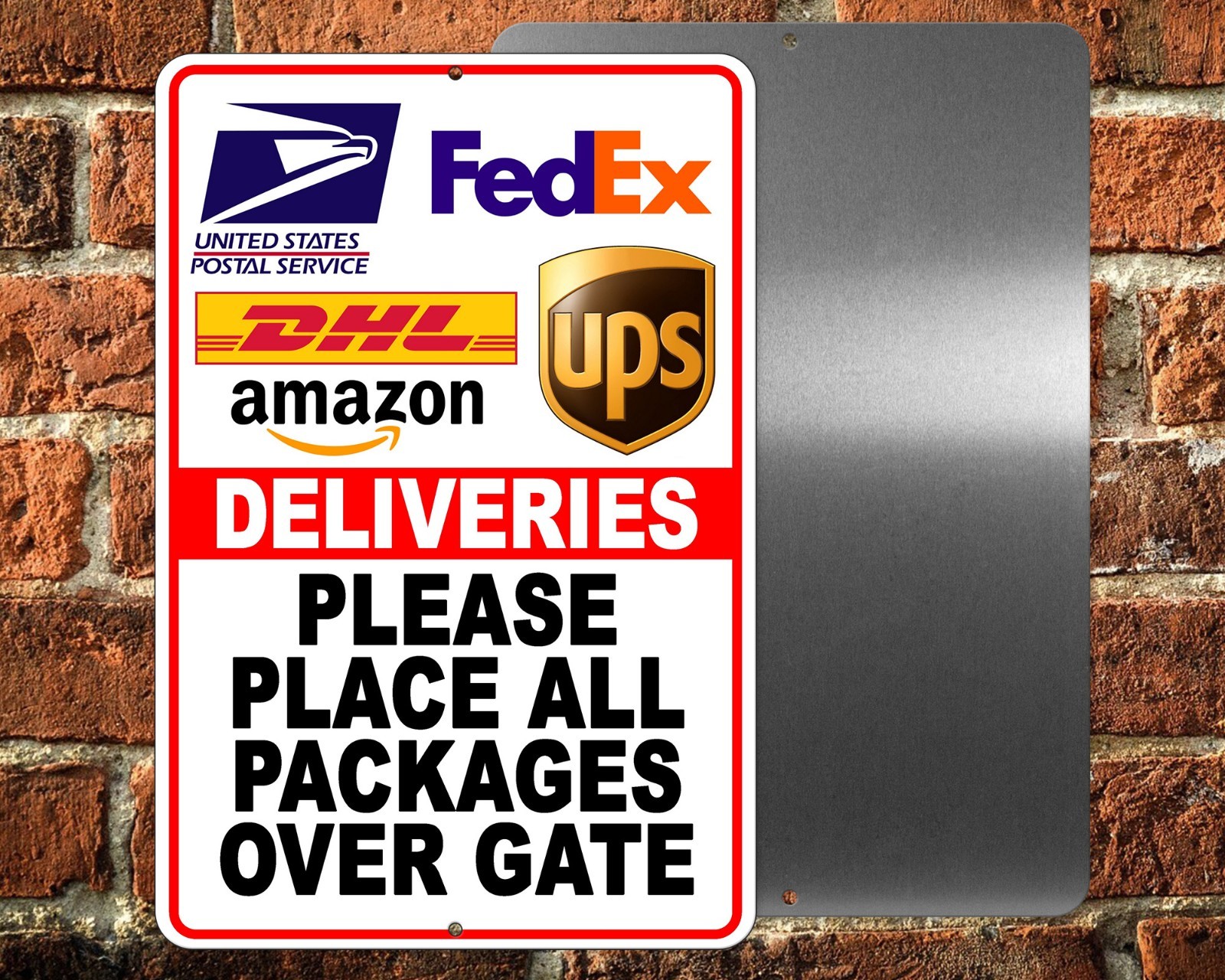 Deliver Packages Over The Gate Sign METAL or Decal Delivery Driver