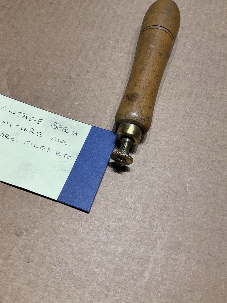 Vintage Beech Screw Top Miniature Tool Holder with Tools