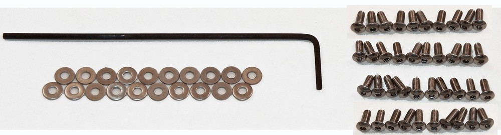 40 SILVER 1-72 Hexhead Button-Head Screw-In Rivets, Washers & Wrench For Customs