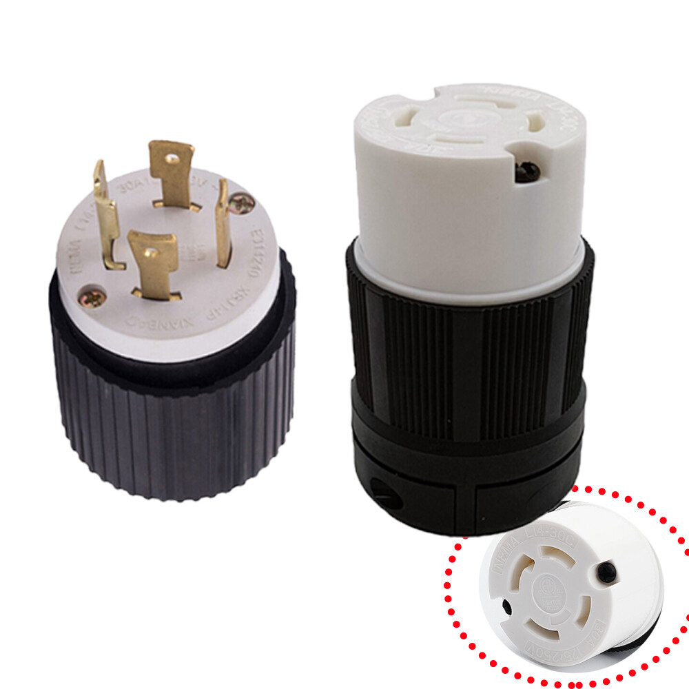 2 Pairs 30Amp 125/250V Male Female Twist Lock 4 Wire Plug Nema L14-30 Receptacle