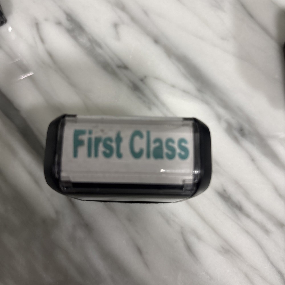 Self Inking Rubber Stamp FIRST CLASS PRIORITY MAIL & MEDIA MAIL Medium Size