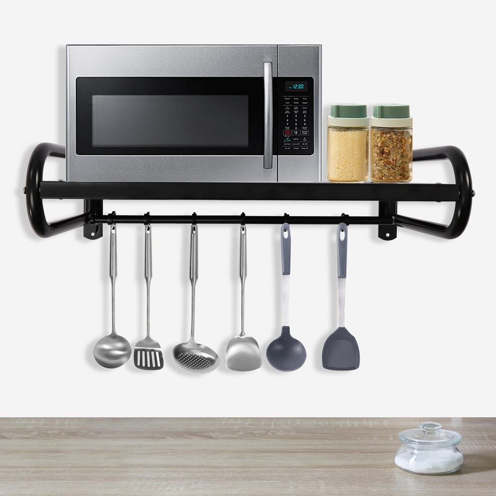 Kitchen Hanging Rack Wall-mounted Microwave Oven Rack Kitchen Storage Organizer