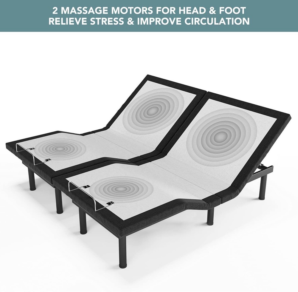 Adjustable Bed Frame Base Electric Massage Wireless Remote Control QUEEN KING