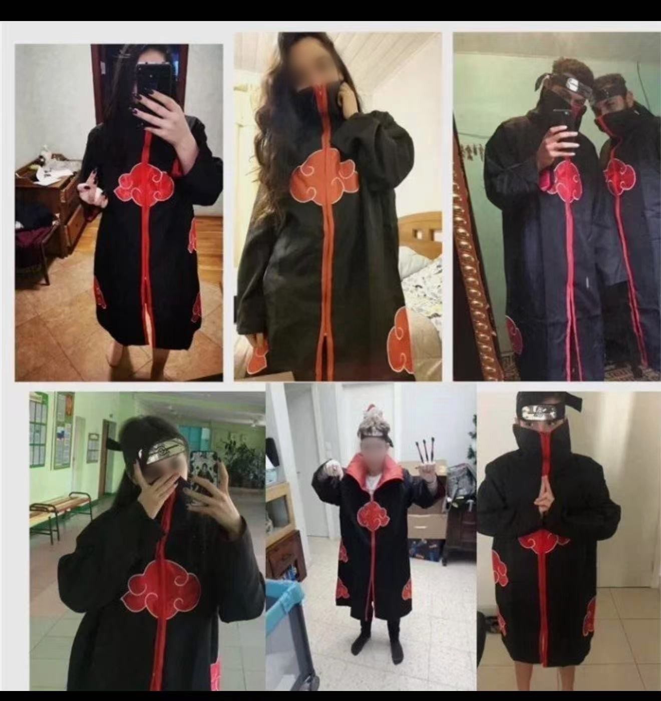 Naruto Akatsuki Cloak Set with Headband Necklace and Ring – Cosplay Costume