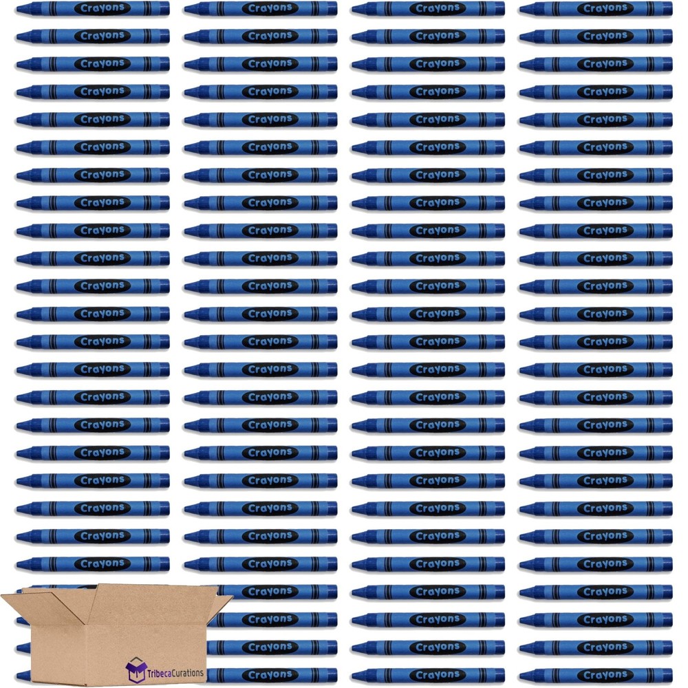 Premium Blue Crayon Bulk Value Pack Pack of 100