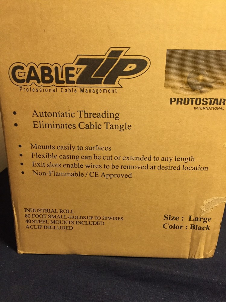 CableZip Professional Cable Management Large SIze Black Industrial Roll WOW