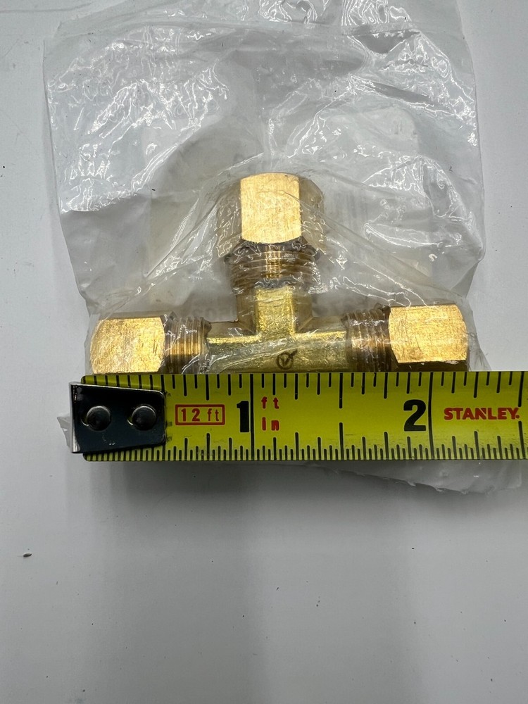 Pipe Tee, 3/8 in, Compression, Brass 4338133 Fits JMF