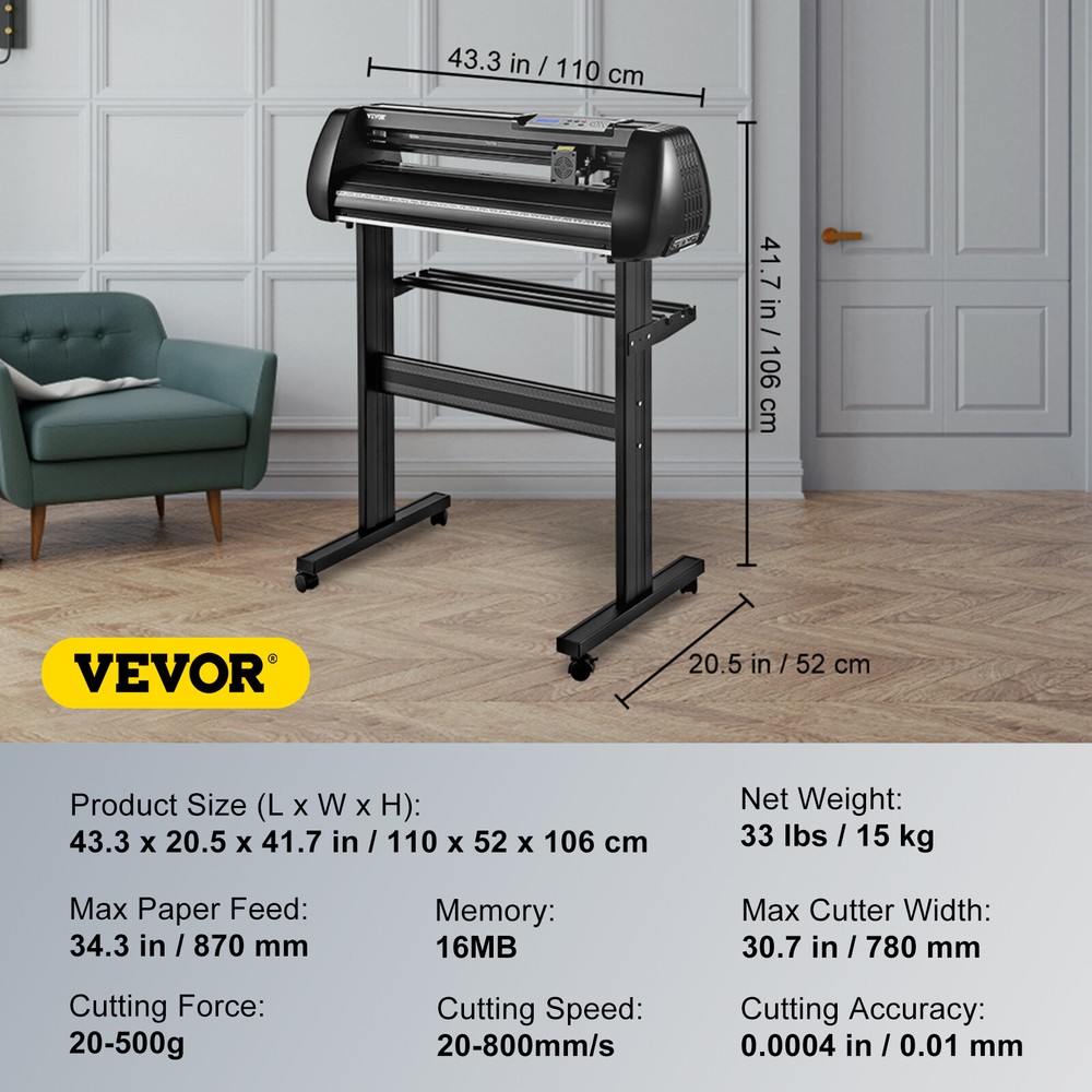 VEVOR 34" Vinyl Cutter Machine Bluetooth Offline Cuttiing Plotter SignMaster Kit