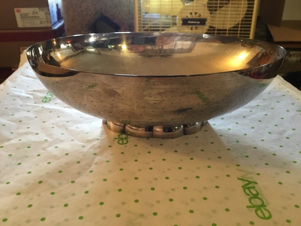 Silver plated oval shaped bowl