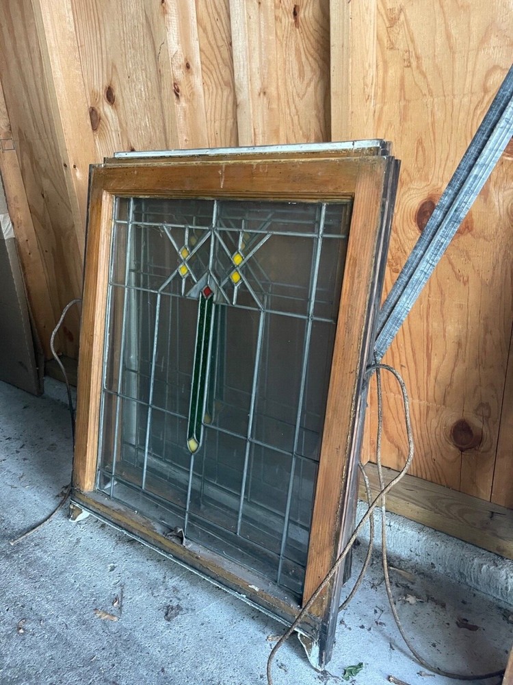 antique stained glass window