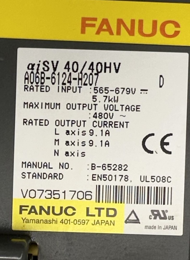 Fanuc #A06B-6124-H207 Drive
