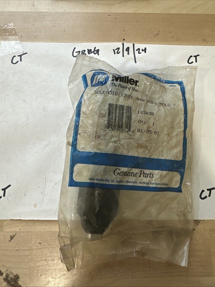 Miller 183030 Solenoid, 12VDC 44A Pull/Hold
