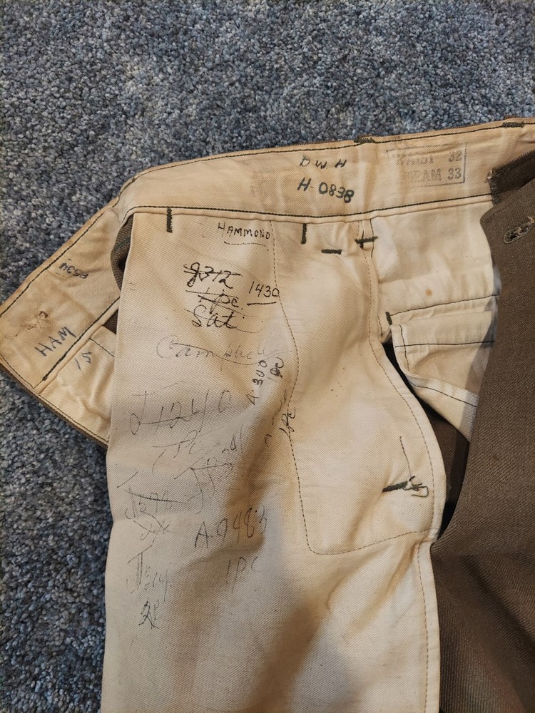 WWII Uniform Grouping - WW2 Sergeant Uniform Set - Jacket, Pants, Overcoat Etc