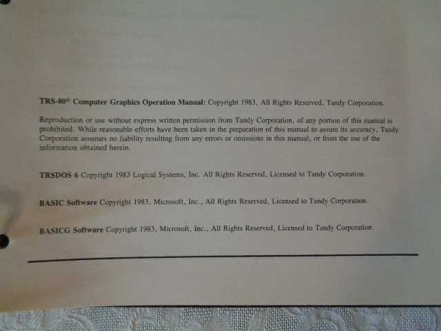 TRS - 80 Model 4 Computer Graphics w/Diskette Catalog No. 26-1126