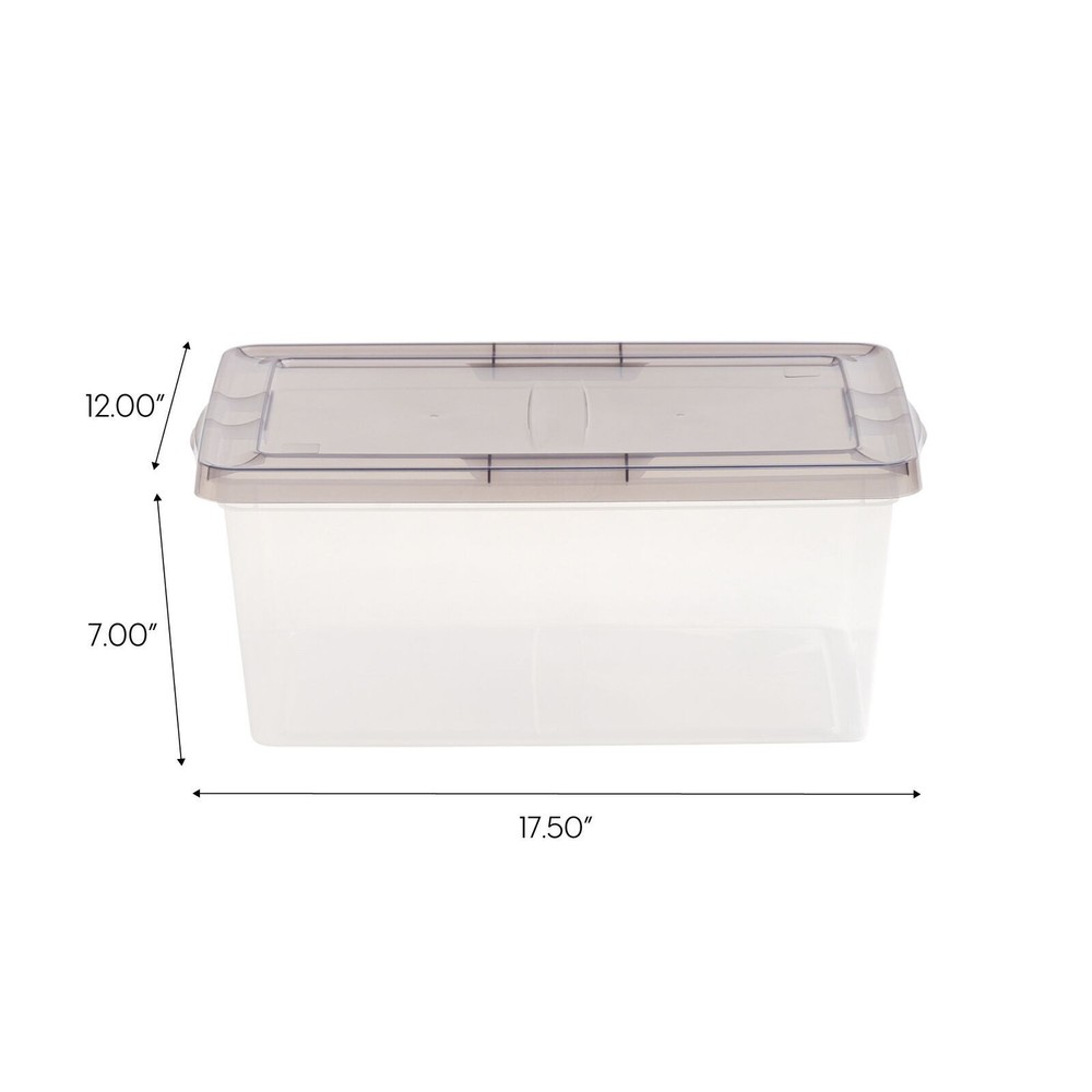 17-Qt Snap Top Clear Plastic Stackable Storage Tote Container Bin Box Set of 8