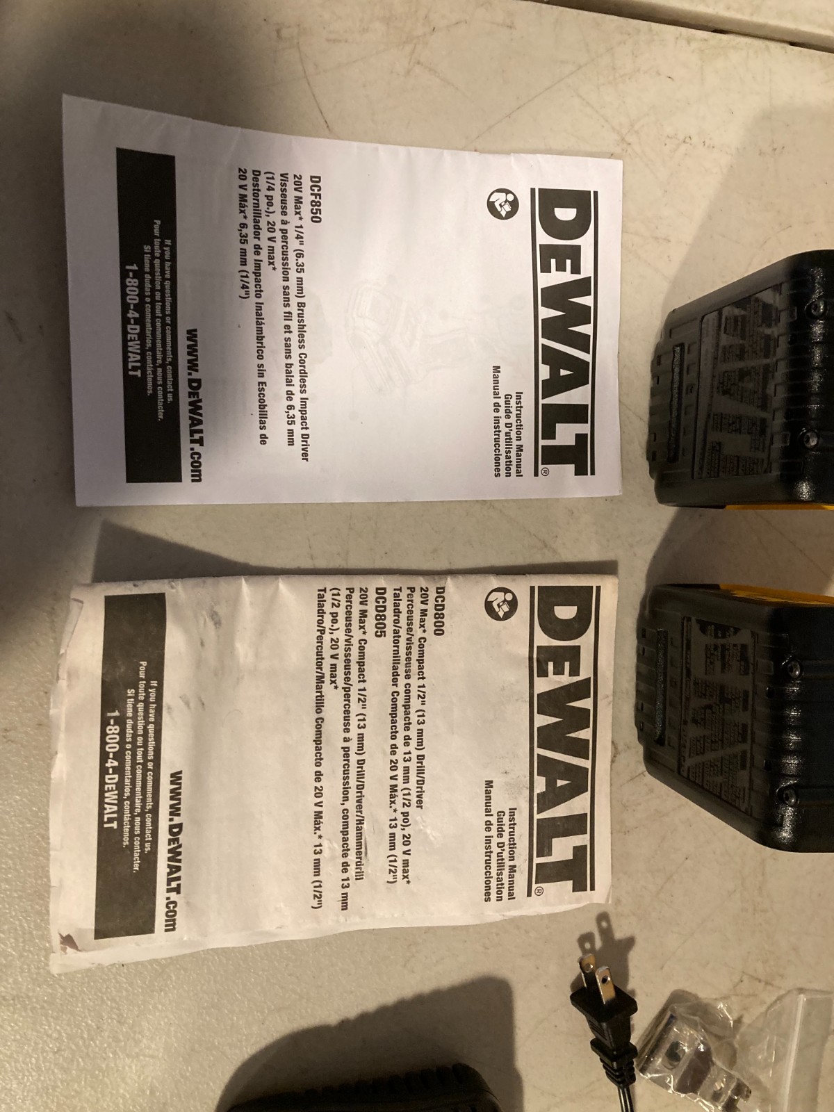 DeWalt 20V Max XR Brushless 2-Tool Combo Kit DCD800 DCF850 (2) 4Ah Batts w/Bag