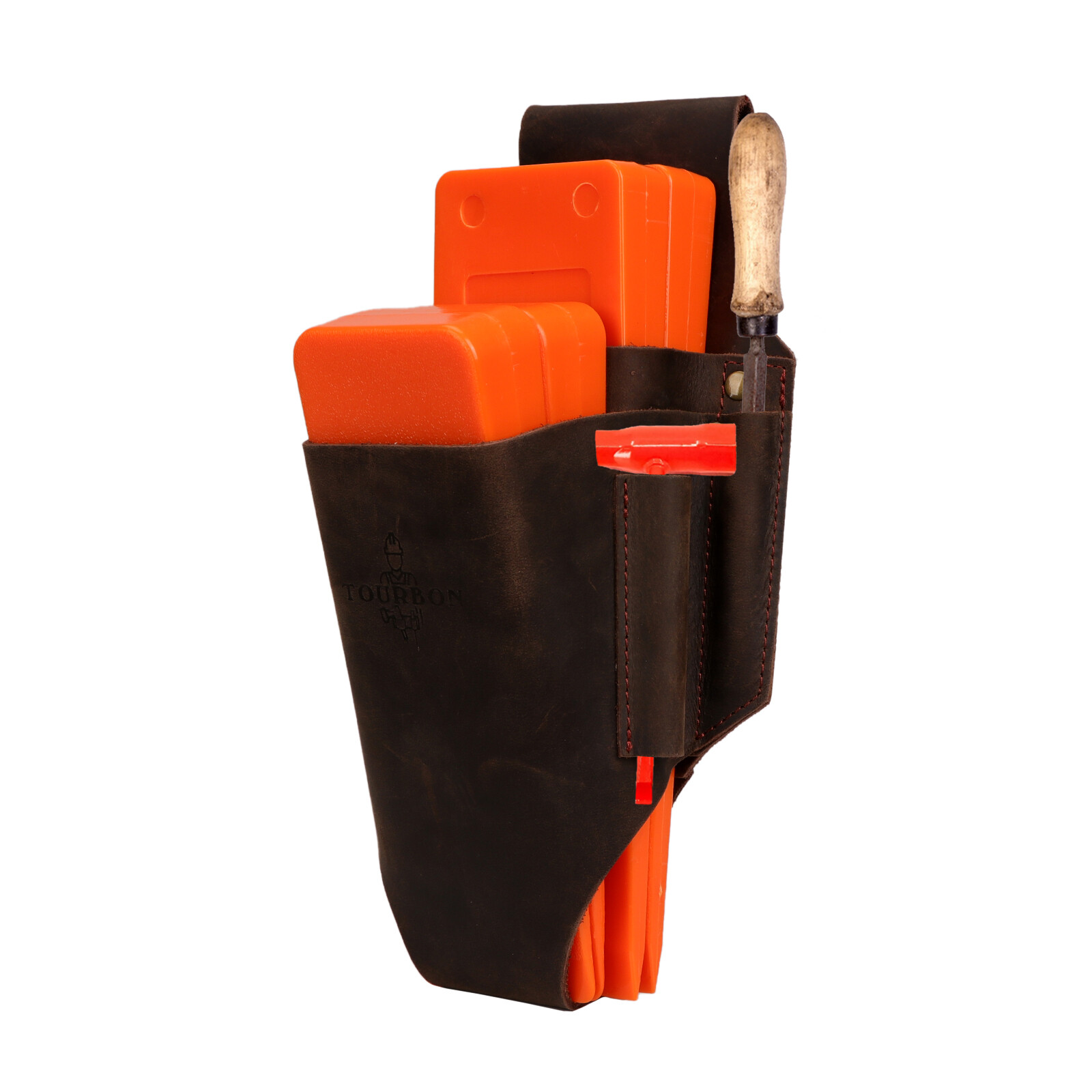 TOURBON Leather Logging Belt Kits Felling Tools Carry Suspenders Adjustable Gift