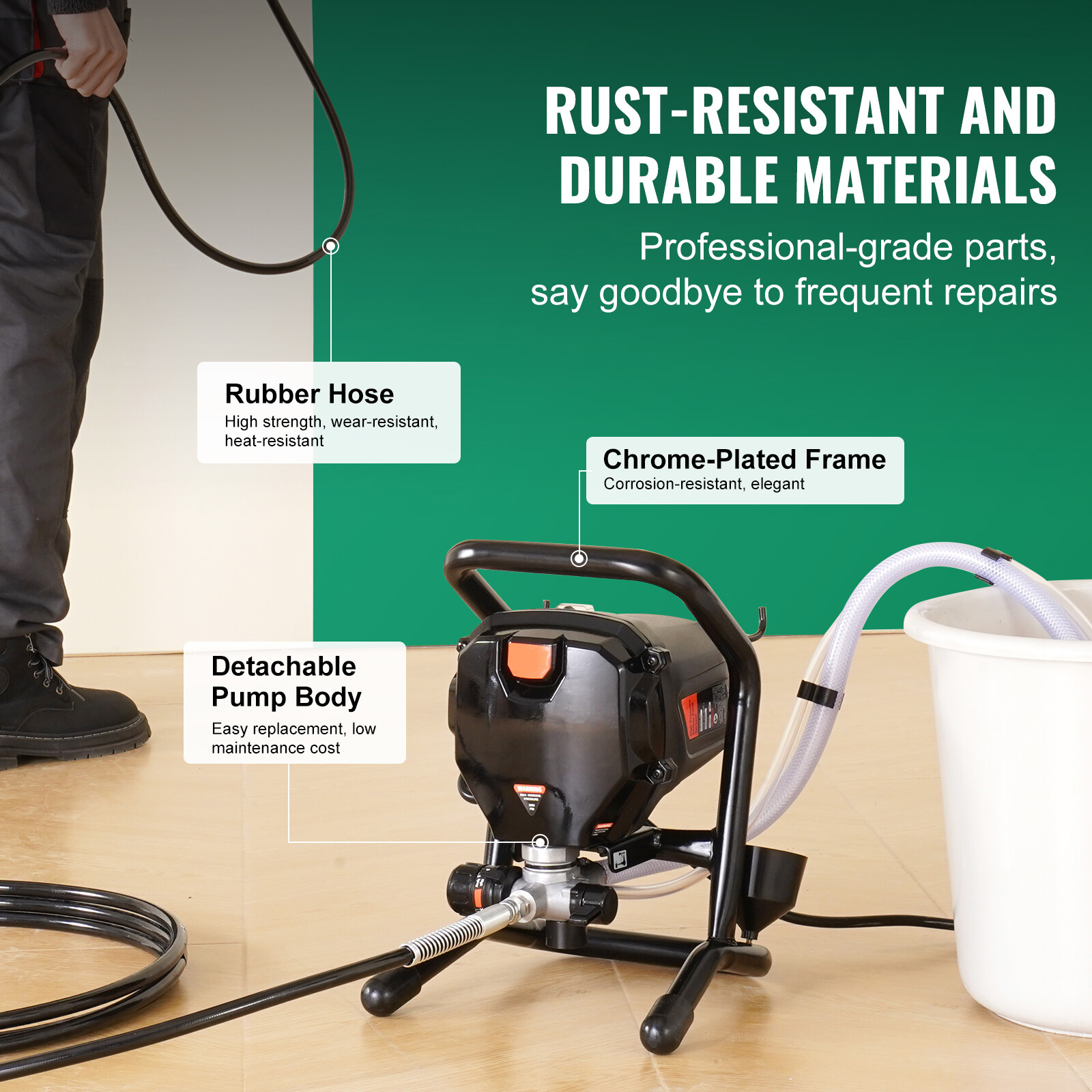 Stand Airless Paint Sprayer Electric Airless Sprayer Handheld 3000PSI 750W
