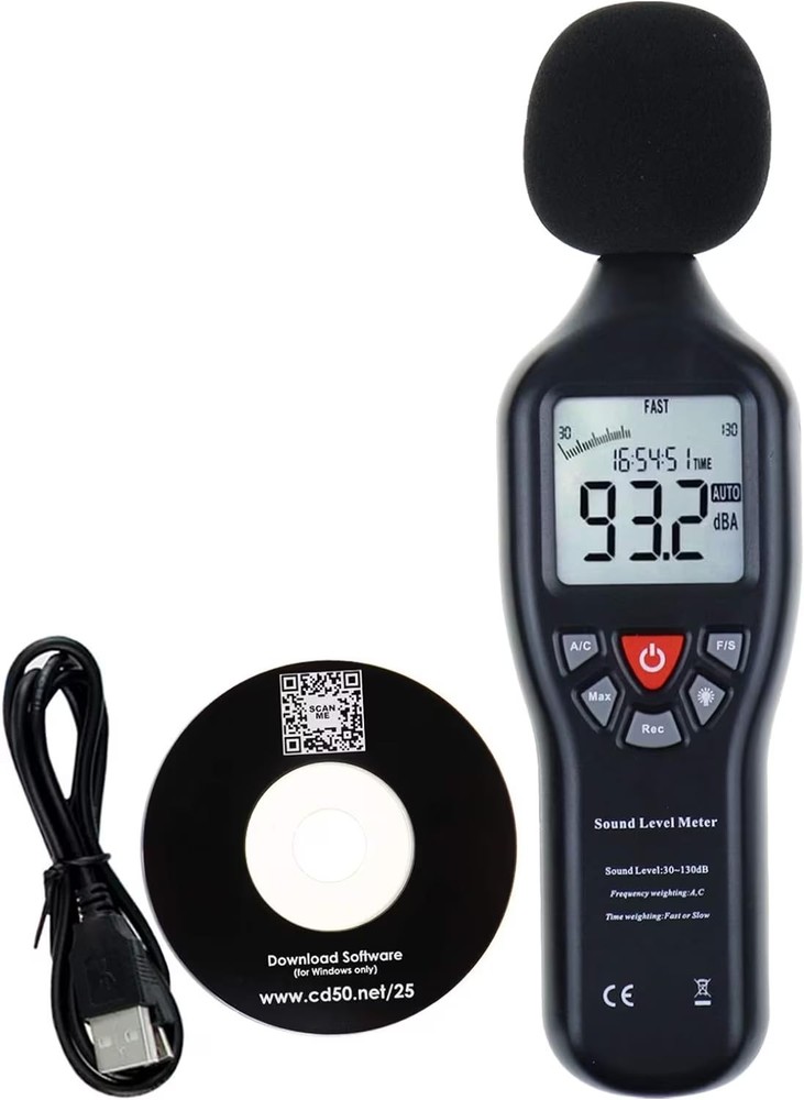 Decibel Meter Sound Level Recorder Digital dB With Data Record Function
