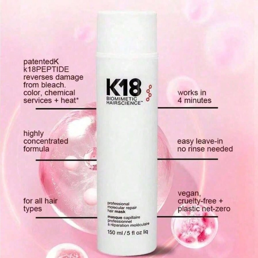K18 Leave In Molecular Repair Hair Mask 150ml/5oz Hair Treatment (2 Pack)